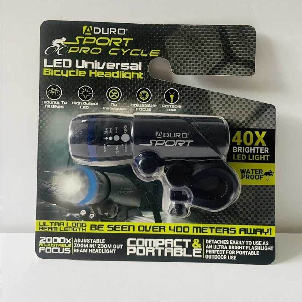 Aduro Sport Pro Cycle 40X Brighter LED Universal Bicycle Headlight Water Proof